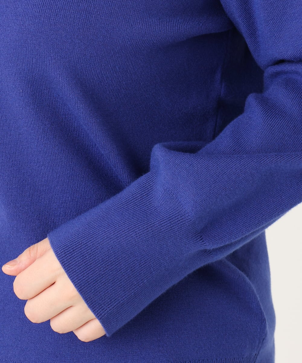 OLFLA03054 eur3(エウルキューブ) 【WEB先行販売】【大きいサイズ】Vネックパフスリーブニット ブルー(55)