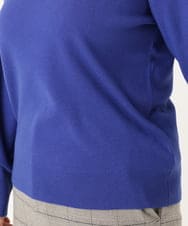 OLFLA03054 eur3(エウルキューブ) 【WEB先行販売】【大きいサイズ】Vネックパフスリーブニット ブルー(55)