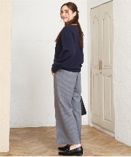 OLFLA03054 eur3(エウルキューブ) 【大きいサイズ/新色追加】Vネックパフスリーブニット ネイビー(57)