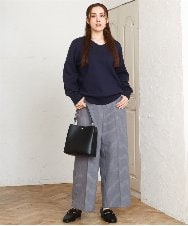 OLFLA03054 eur3(エウルキューブ) 【大きいサイズ/新色追加】Vネックパフスリーブニット ネイビー(57)