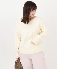 OLFLA03054 eur3(エウルキューブ) 【大きいサイズ/新色追加】Vネックパフスリーブニット アイボリー(80)