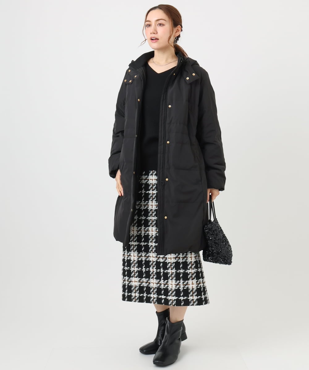 OLFLA03054 eur3(エウルキューブ) 【大きいサイズ/新色追加】Vネックパフスリーブニット ブラック(94)