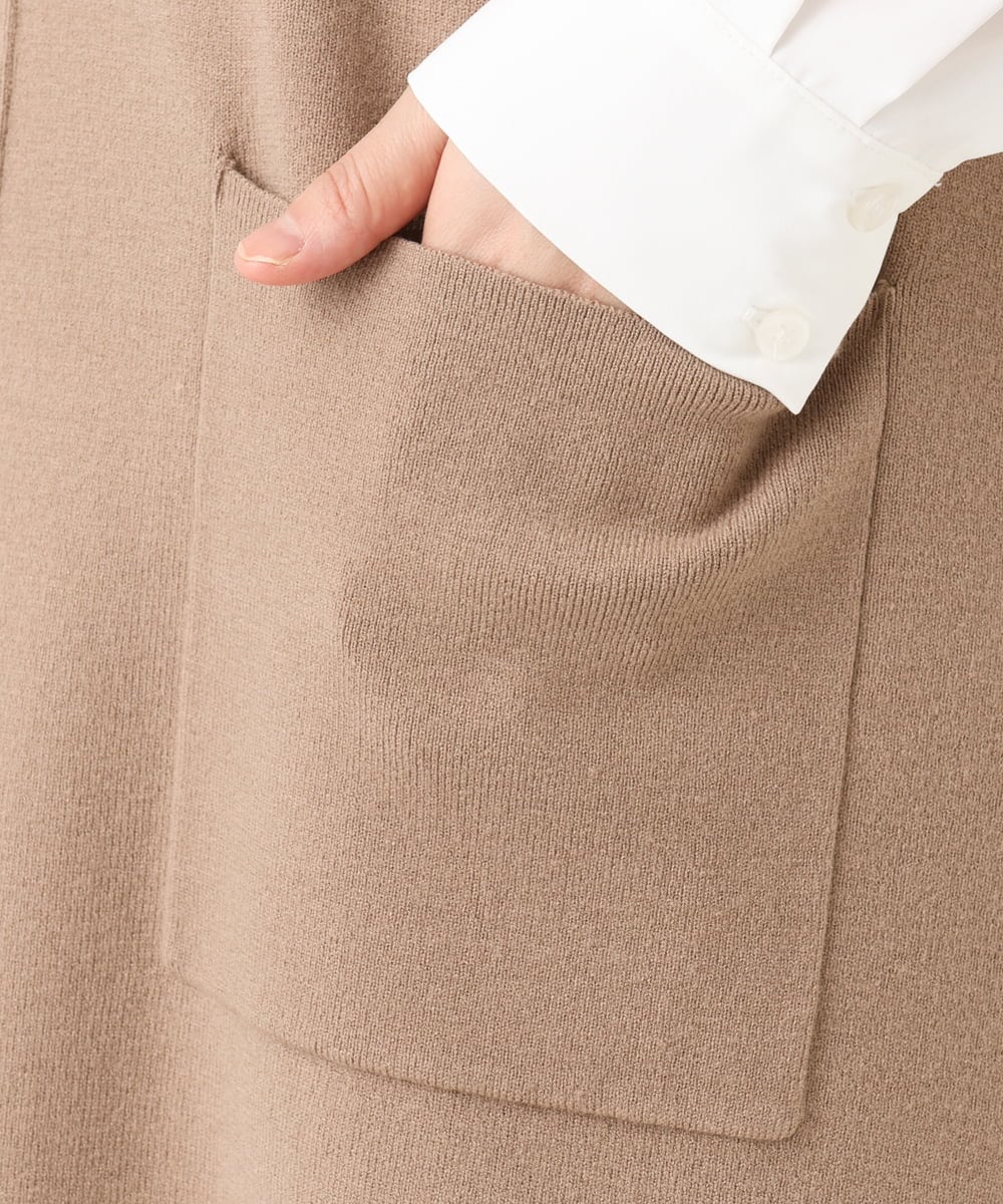 OLFLA06089 eur3(エウルキューブ) 【大きいサイズ】Vネックロングニットベスト グレージュ(89)