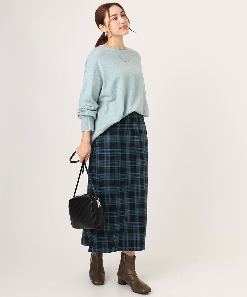 OLFLA07079 eur3(エウルキューブ) 【大きいサイズ】ボクシーシルエットニット ライトグリーン(30)
