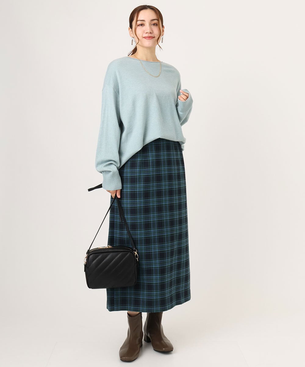 OLFLA07079 eur3(エウルキューブ) 【大きいサイズ】ボクシーシルエットニット ライトグリーン(30)