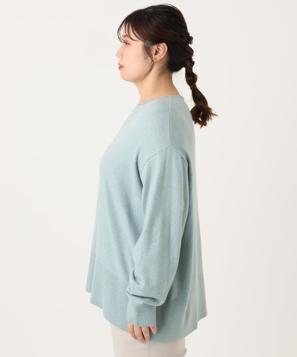 OLFLA07079 eur3(エウルキューブ) 【大きいサイズ】ボクシーシルエットニット ライトグリーン(30)