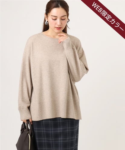 OLFLA07079 eur3 【大きいサイズ】ボクシーシルエットニット