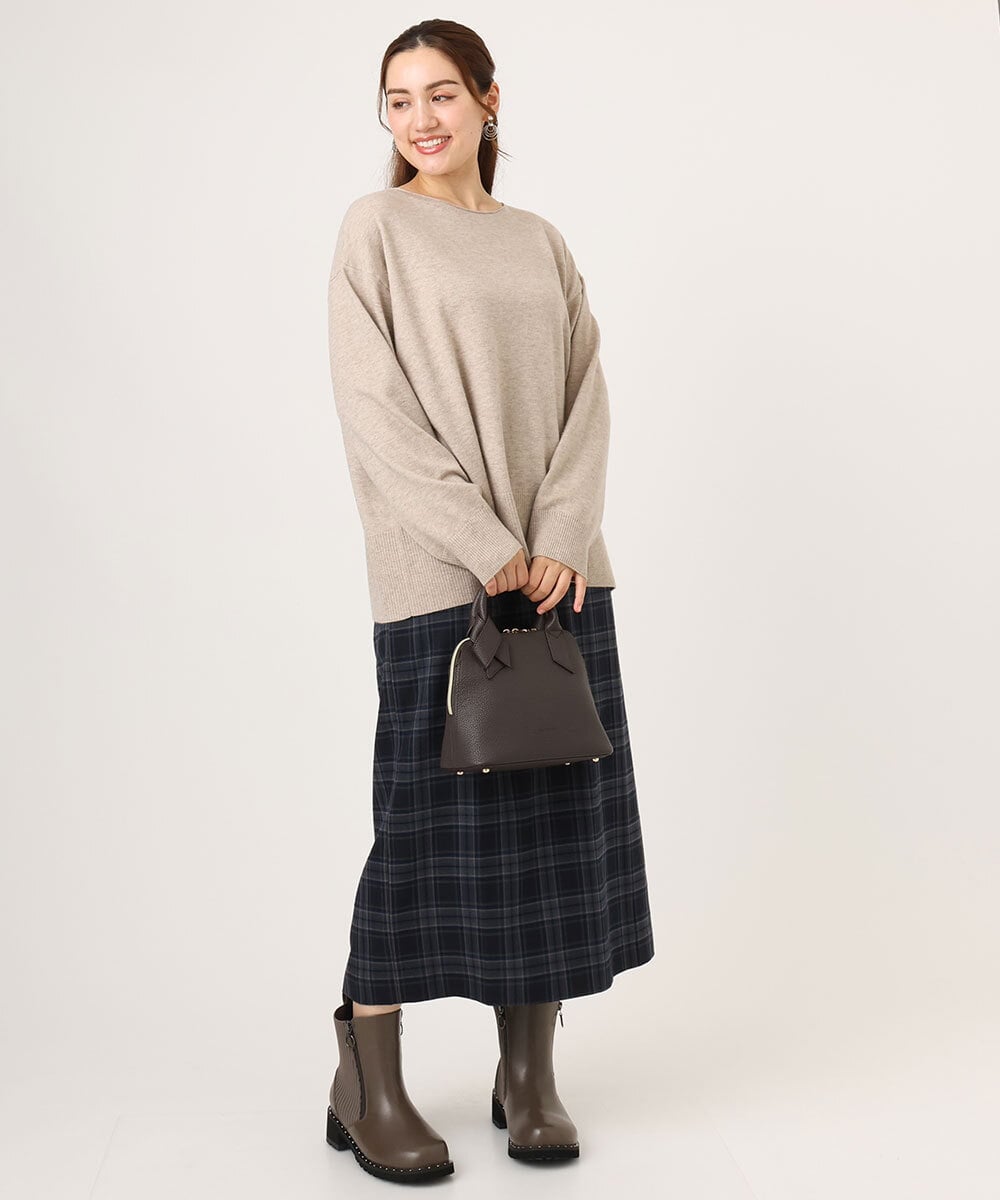 OLFLA07079 eur3(エウルキューブ) 【大きいサイズ】ボクシーシルエットニット ベージュ(82)（WEB限定カラー）