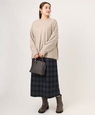OLFLA07079 eur3(エウルキューブ) 【大きいサイズ】ボクシーシルエットニット ベージュ(82)（WEB限定カラー）