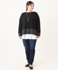 OLFLA07079 eur3(エウルキューブ) 【大きいサイズ】ボクシーシルエットニット ブラック(94)