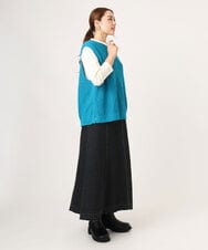 OLFLA08089 eur3(エウルキューブ) 【大きいサイズ】サイドスリットケーブルベスト ブルー(55)