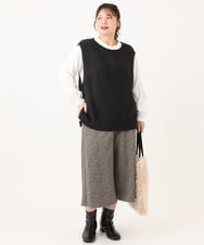 OLFLA08089 eur3(エウルキューブ) 【WEB先行販売】【大きいサイズ】アシメケーブルベスト ブラック(94)