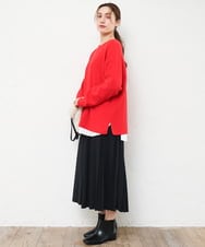 OLFLD01054 eur3(エウルキューブ) 【野呂佳代さん着用/大きいサイズ】ドロップショルダーニット レッド