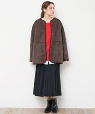 OLFLD01054 eur3(エウルキューブ) 【野呂佳代さん着用/大きいサイズ】ドロップショルダーニット レッド