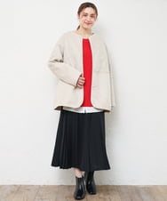 OLFLD01054 eur3(エウルキューブ) 【野呂佳代さん着用/大きいサイズ】ドロップショルダーニット レッド
