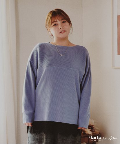 OLFLD01054 eur3 【野呂佳代さん着用/大きいサイズ】ドロップショルダーニット