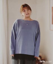 OLFLD01054 eur3(エウルキューブ) 【野呂佳代さん着用/大きいサイズ】ドロップショルダーニット ライトブルー