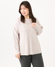 OLFLD01054 eur3(エウルキューブ) 【野呂佳代さん着用/大きいサイズ】ドロップショルダーニット グレージュ