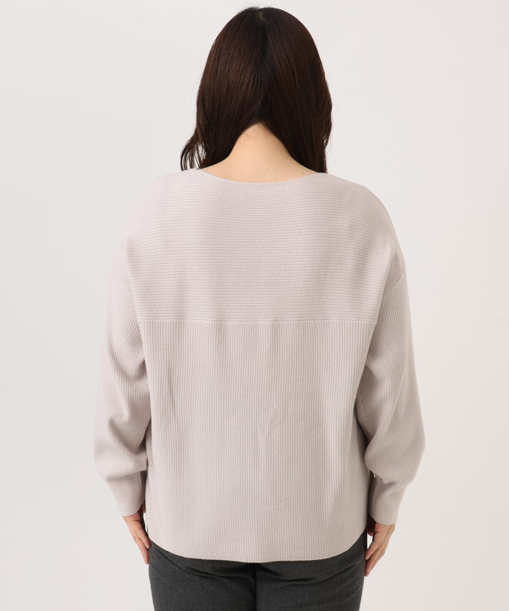 OLFLD01054 eur3(エウルキューブ) 【野呂佳代さん着用/大きいサイズ】ドロップショルダーニット グレージュ