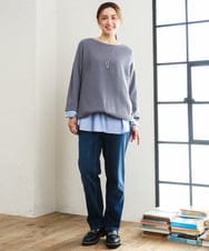 OLFLD01054 eur3(エウルキューブ) 【野呂佳代さん着用/大きいサイズ】ドロップショルダーニット ダークグレー