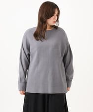 OLFLD01054 eur3(エウルキューブ) 【野呂佳代さん着用/大きいサイズ】ドロップショルダーニット ダークグレー