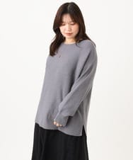 OLFLD01054 eur3(エウルキューブ) 【野呂佳代さん着用/大きいサイズ】ドロップショルダーニット ダークグレー