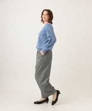 OLFLD02054 eur3(エウルキューブ) 【WEB先行販売】【大きいサイズ】パフスリーブVネックニット ライトブルー