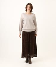 OLFLD02054 eur3(エウルキューブ) 【WEB先行販売】【大きいサイズ】パフスリーブVネックニット グレージュ