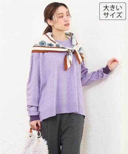 OLFLD07079 eur3 【WEB先行販売】【大きいサイズ】バイカラーレイヤード風ニット