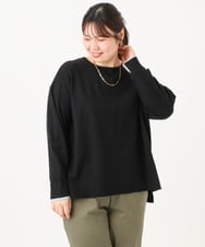 OLFLD07079 eur3(エウルキューブ) 【WEB先行販売】【大きいサイズ】バイカラーレイヤード風ニット ブラック