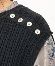OLFLD08089 eur3(エウルキューブ) 【WEB先行販売】【大きいサイズ】リブニットベスト ネイビー