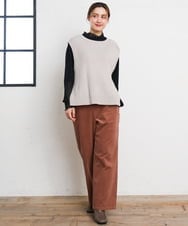 OLFLD08089 eur3(エウルキューブ) 【WEB先行販売】【大きいサイズ】リブニットベスト グレージュ