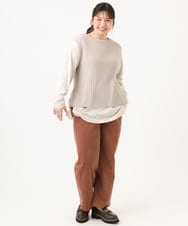 OLFLD08089 eur3(エウルキューブ) 【WEB先行販売】【大きいサイズ】リブニットベスト グレージュ
