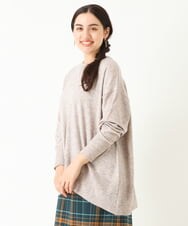 OLFLP07070 eur3(エウルキューブ) 【雑誌掲載】【大きいサイズ】メランジ調フレアニット ピンク(01)