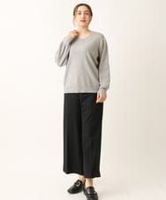 OLFLS04069 eur3(エウルキューブ) 【大きいサイズ/11号サイズあり】洗えるVネックニット ライトグレー(91)