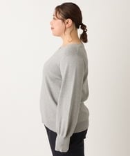 OLFLS04069 eur3(エウルキューブ) 【大きいサイズ/11号サイズあり】洗えるVネックニット ライトグレー(91)