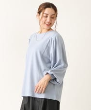 OLFLS09079 eur3(エウルキューブ) 【大きいサイズ/11号サイズあり】洗える袖タックニット ライトブルー(50)