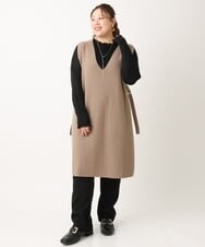 OLFLS10089 eur3(エウルキューブ) 【大きいサイズ/11号サイズあり】ニットロングベスト モカ(84)