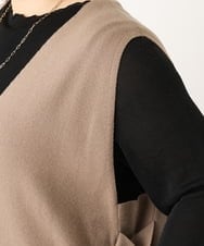 OLFLS10089 eur3(エウルキューブ) 【大きいサイズ/11号サイズあり】ニットロングベスト モカ(84)