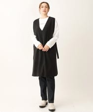 OLFLS10089 eur3(エウルキューブ) 【大きいサイズ/11号サイズあり】ニットロングベスト ブラック(94)
