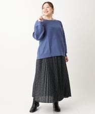 OLFLS24079 eur3(エウルキューブ) 【大きいサイズ/11号サイズあり】パフスリーブラメニット ブルー(55)