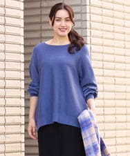 OLFLS24079 eur3(エウルキューブ) 【大きいサイズ/11号サイズあり】パフスリーブラメニット ブルー(55)
