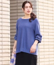 OLFLS24079 eur3(エウルキューブ) 【大きいサイズ/11号サイズあり】パフスリーブラメニット ブルー(55)