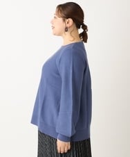 OLFLS24079 eur3(エウルキューブ) 【大きいサイズ/11号サイズあり】パフスリーブラメニット ブルー(55)