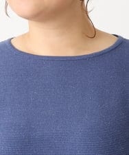 OLFLS24079 eur3(エウルキューブ) 【大きいサイズ/11号サイズあり】パフスリーブラメニット ブルー(55)