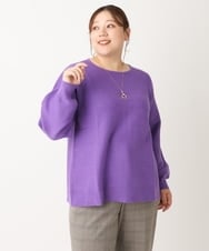 OLFLS24079 eur3(エウルキューブ) 【大きいサイズ/11号サイズあり】パフスリーブラメニット パープル(63)
