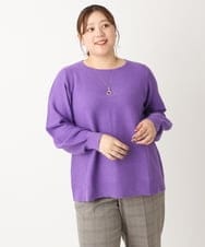 OLFLS24079 eur3(エウルキューブ) 【大きいサイズ/11号サイズあり】パフスリーブラメニット パープル(63)