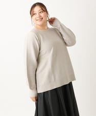 OLFLS24079 eur3(エウルキューブ) 【大きいサイズ/11号サイズあり】パフスリーブラメニット ライトグレー(91)