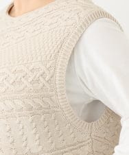 OLFLV05089 eur3(エウルキューブ) 【大きいサイズ】ケーブルポンチョ アイボリー(80)