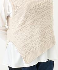 OLFLV05089 eur3(エウルキューブ) 【大きいサイズ】ケーブルポンチョ アイボリー(80)